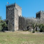 Silves Moorish castle standing against a blue sky, Portugal